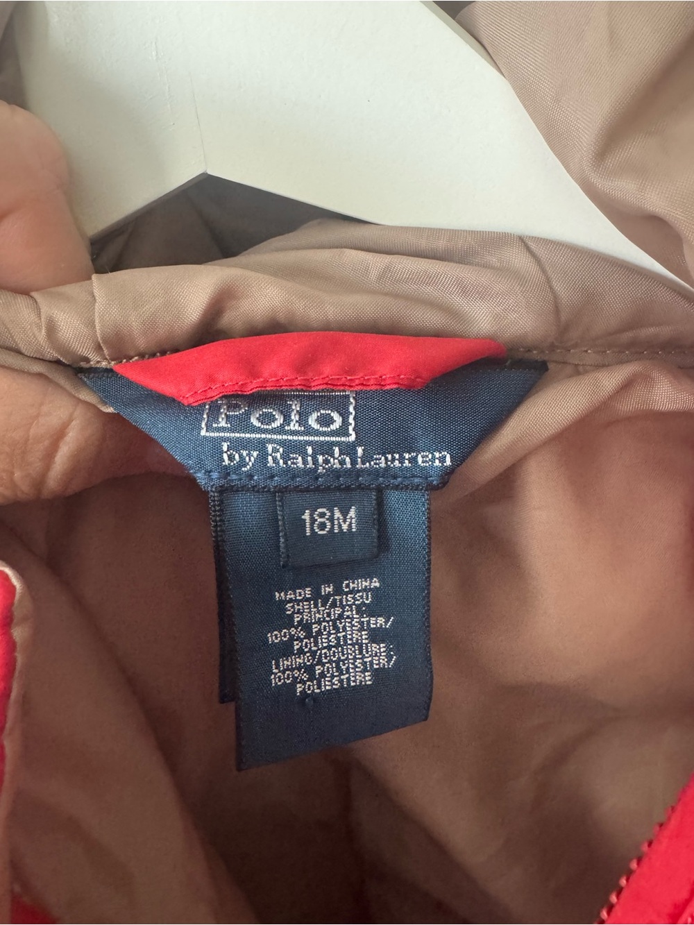 Polo Ralph Lauren Red and Tan Infant Snowsuit Jacket - Picture 2 of 2